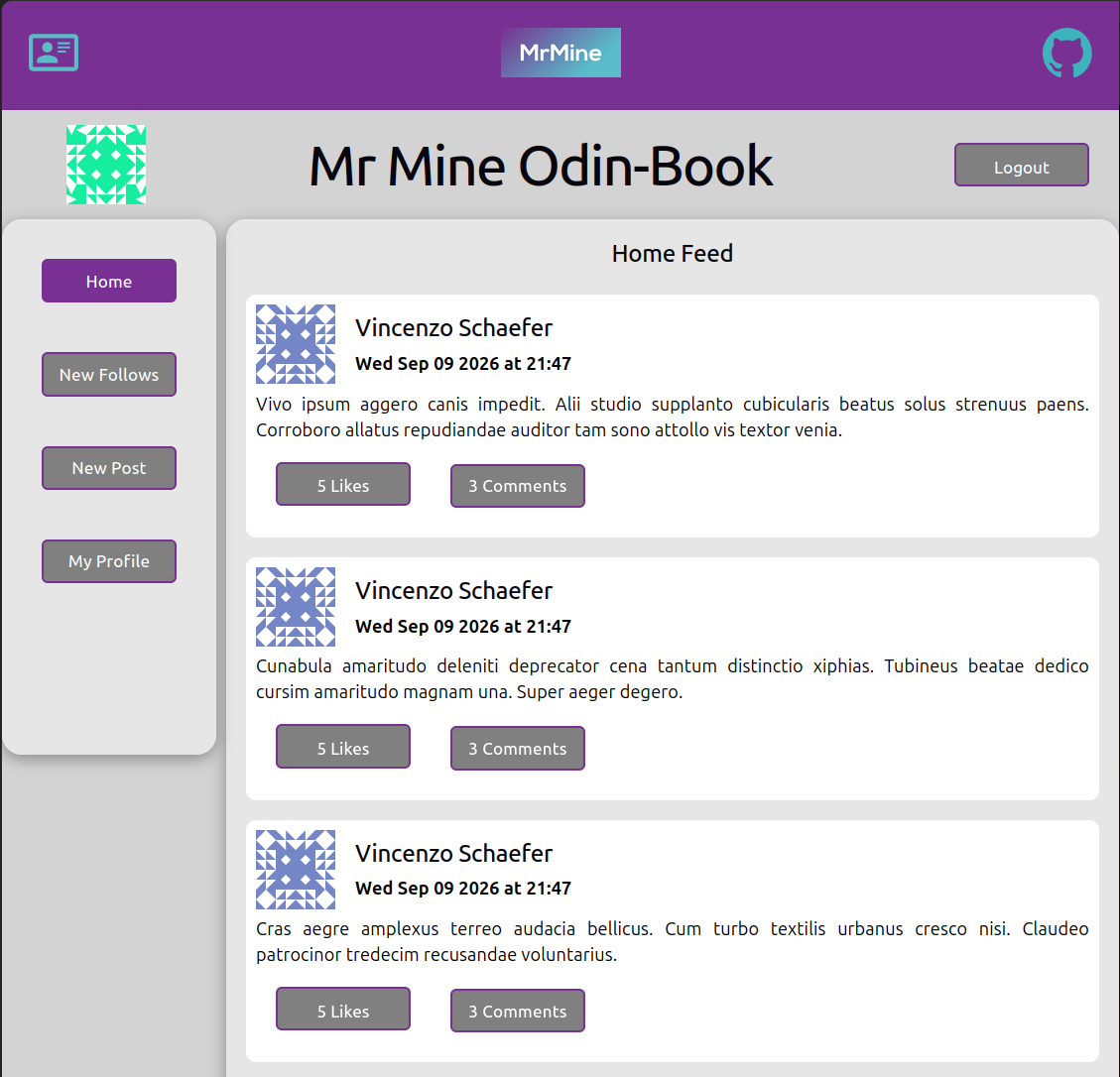 Social Media Site Screenshot